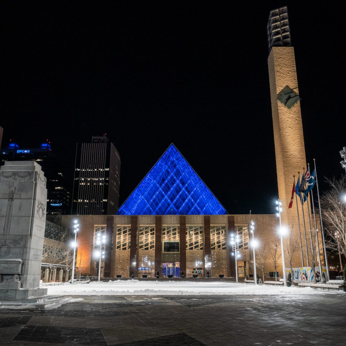City Hall_Blue lights at night for FIFA